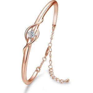 Gardien D'amour Bracelet Femme 18k Plaqu&eacute; Or Rose 5a Zircone Cubique R&eacute;glable Breloques Bracelets Anniversaire F&ecirc;te Des M&egrave;res Saint Valentin No&euml;l Cadeau Pour Femmes Maman[Bra9200054] - Neuf