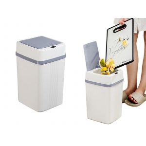 Poubelle de 12 L &agrave; d&eacute;tecteur de mouvement avec couvercle sans contact - Neuf
