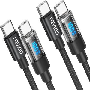 KALANKA-C&acirc;ble USB C vers USB C [1M, Lot de 2] 100W Cable USB C Charge Rapide PD 5A/20V C&acirc;ble USB Type C pour iPhone 16/15 Plus Pro Max, Galaxy S24 S23, MacBook Pro, Pad Pro, Tablet, Google Pixel - Neuf