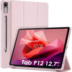 ELVORIX-Coque Compatible pour Lenovo Tab P12 12.7 Pouces, Protection Ultra Fin en Cuir PU Housse &Eacute;tui Coques Compatible pour Lenovo Tab P12 12.7 - Neuf