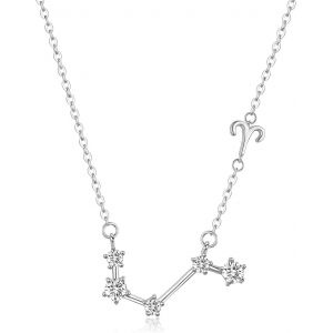 Tianyi-12 Collier Constellation Du Zodiaque Argent Sterling 925, Astrologie 12 Pendentif Constellation Signe Horoscope Astrologie Zodiaque Cz Collier Étoile Bijoux Cadeaux D'anniversaire Pour Femmes - Neuf