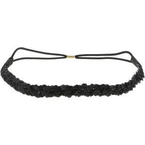 Bandeau Cheveux Femme Sequin Argent&eacute; - Bandeau Fin &Eacute;lastique Taille Unique - Headband Pour Coiffure Mariage Ou Soir&eacute;e Strass Et Paillettes - Headband F&ecirc;te Brillant Look Boh&egrave;me, Hippie Chic - Neuf