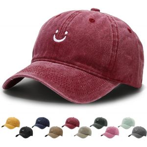 Kalanka-Casquette De Baseball Unisexe Smiley Rétro En Coton, Aspect Délavé, Convient Pour Les Sports De Plein Air, Pour Homme Et Femme - Neuf