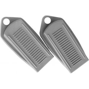 Lot de 2 butées de porte antidérapantes à utiliser sur un sol en béton, en carreaux de ciment ou en moquette, gris - Neuf