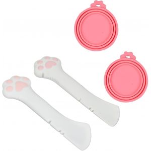 Kal-3 Pcs Couvercle Boite De Conserve, Couvercles Silicone De Conserve Pour Chien Chat, Cuillères À Nourriture Pour Chat En Silicone, Couvercle De Boîte En Silicone Universel De Chat - Neuf