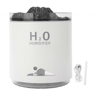 Diffuseur d'huiles essentielles Grande capacité Coloré Volcan Apparence Veilleuse Huile d'aromathérapie Diffuseur d'humidité Blanc - Neuf