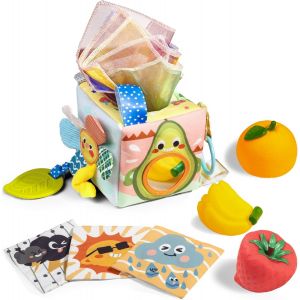ChenQuanSarl-Jouets Bébé Boîte De Mouchoirs Jouets Montessori 0 3 6 12 Mois Bébé, Jouets De Préhension, Jouet Sensoriel Bébé Tissus Couleurs Contrastées Apprendre Jouets Sensoriels Pour Garçons Fille - Neuf