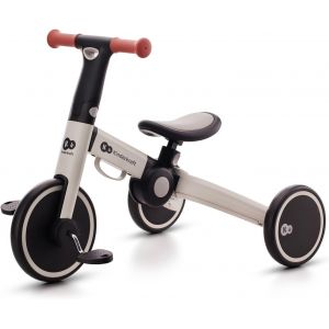 Asfasfq-Kinderkraft 4trike Tricycle 3en1, Tricycle Pliable, Vélo Sans Pédales, Vélo Bébé, Mini Draisienne, Trotteur, Selle Réglable, Trois Roues, De 12 Mois À Environ 5 Ans, 25kg, Gris - Neuf