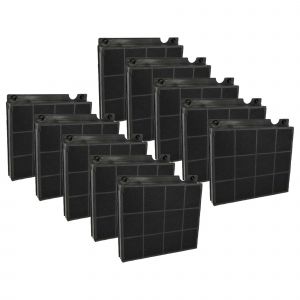 vhbw 10x Filtres &agrave; charbon actif compatible avec Continental Edison CEHC60IX, CEHC90IX, PDVE90, PDVL90VR01, PDVPE60 hotte aspirante - Neuf