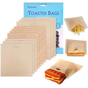 Anti-adh&eacute;sif Grille-pain Sacs Lavable &iquest; en T&eacute;flon Lot de 10 Sacs Go&ucirc;ter s Grille-pain Sacs de Rangement pour Sandwich Panini Snacks, R&eacute;utiliser 100 fois - Neuf