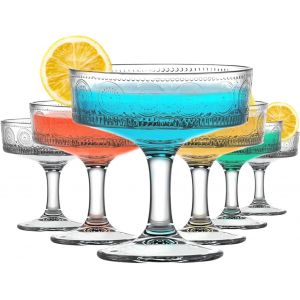 Lot De 6 Coupes Vintage En Verre 200 Ml - Neuf