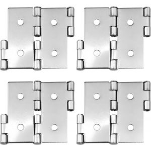 Lot de 4 charni&egrave;res pliables &agrave; double essieu - Charni&egrave;res pour &eacute;cran - Charni&egrave;res de porte en fer pour portes pivotantes - Connecteurs en fer robustes pour meubles et &eacute;crans - 54 x 47 mm - Neuf