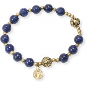 Eryi-Store Bracelet Chapelet En Perles De Pierre De Avec Séparateurs En Métal Et Médaille Catholique - Bijou De Poignet Durable Et Élégant - Neuf