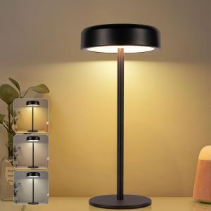 Lampe De Table À Énergie Solaire, Veilleuse, Lampe De Table Sans Fil Led 3600mah, Rechargeable, Tactile, Dimmable, Lampe À Batterie Usb Noire, Lampes Solaires Pour Salon Moderne - Neuf