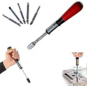Tournevis à cliquet Push-Pull Set de 5 têtes remplaçables pour l'entretien des meubles - Neuf