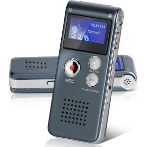 8 Go Enregistreur vocal numérique,petit enregistreur audio portable,mini enregistreur vocal rechargeable via USB,avec audio numérique multifonctionnel et lecture MP3 (gris).[V205] - Neuf