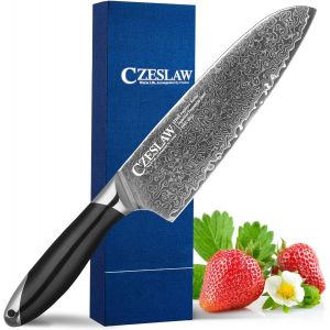 Mevronisshop-Couteau De Chef, Couteau De Chef Japonais En Acier Damas De 18 Cm, Couteau De Cuisine Classique Et L&eacute;ger, En Acier Damas Japonais Noir Couteau De Cuisine Professionnel Et Tranchant - Neuf