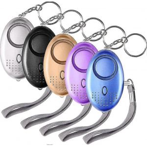 Lot De 5 Porte-Cl&eacute;s D'alarme De S&eacute;curit&eacute; Personnelle 140 Db Avec Lumi&egrave;re Led,Alarme Personnelle - Neuf