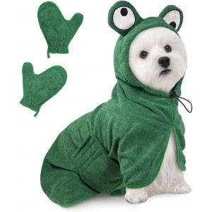 Jgd-E Dog Manteau De S&eacute;chage Super Absorbant Pour Chien Pour S&eacute;cher Les Chiens Pour Apr&egrave;s Le Bain, Serviette Douce Et R&eacute;glable Pour Animaux De Compagnie Pour Le Bain, La Natation, La Promenade - Neuf