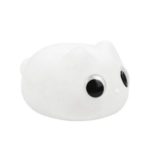 Veilleuse En Silicone Chat Yeux Blancs Usb Rechargeable Bureau Chevet Sommeil Nuit Lampe De Nuit Cadeau D'anniversaire Pour Animaux De Compagnie Veilleuse - Neuf