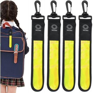 Acdsgd-Feux De Signalisation Led Pour Cartable, 4 Pi&egrave;ces, R&eacute;flecteurs Pour Enfants, Feux De Signalisation Pour Cartable Avec 3 Modes, Lampe De S&eacute;curit&eacute; &Eacute;tanche, R&eacute;flecteur Pour Sac &Agrave; Dos, Randonn&eacute;e - Neuf