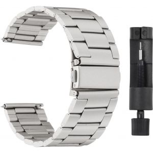 Eryi-Bracelets De Montre En Acier Inoxydable 22mm Placage De Métal En Acier Massif À Dégagement Rapide Avec Fermoir Papillon Avec Adaptateur, Couleur De Lumière Des Étoiles - Neuf