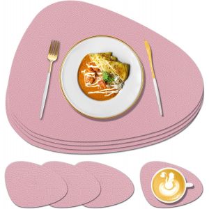 Eryi-Lot De 4 Sets De Table Et Dessous De Verre En Silicone Résistants À La Chaleur De 232,2 °C - Texture Antidérapante - Facile À Nettoyer - Pour Maison, Restaurant, Cuisine, Table De Jardin En - Neuf