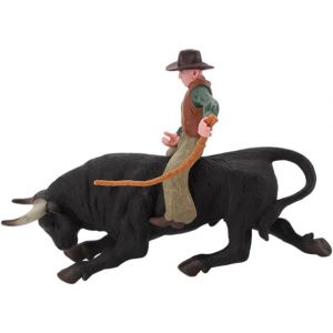 Sansh-1 Jeu Taureau De Cow-Boy Occidental Jouet Et Cheval Figurine D'équitation De Taureau Modèle De Mini Corrida Personnages Du Far West Table De Sable Pvc Ouest - Neuf