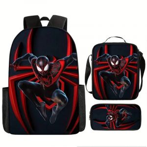 Set 3 pièces Spider-Man Marvel – Sac à dos, sac messager et trousse assortie - Neuf