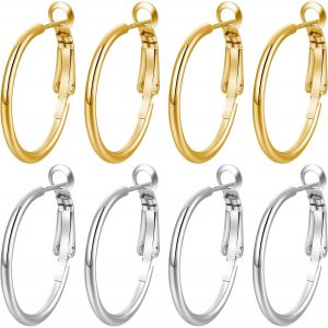 Kal-/5/6 Paires Boucles D'oreilles Femme Acier Inoxydable, Creoles Or Argent Femme, Grandes Creole Cr&eacute;ole Acier Inoxydable, Creoles 20/30/40/50/60/70mm - Neuf