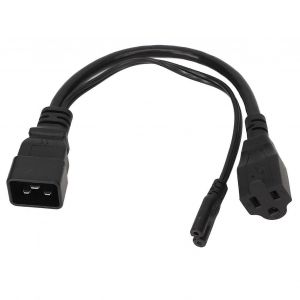 IEC320 C20 à IEC320 C7 5 15R Cordon d'alimentation universel Standard Y Câble adaptateur pour moniteur PC HDTV 1,0 pied - Neuf