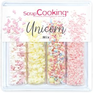 Eryi-- Décors Sucrés « Unicorn Mix » 60 G - Assortiment De 4 Variétés : Licornes, Étoiles, Mix Licorne, Mini C?Urs - Décorations Pâtisserie, Gâteaux, Cupcakes, Anniversaires - 7512 - Neuf
