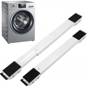 2 Pièces Support Machine A Laver Réglable,Durable, Base De Machine À Laver Avec Caoutchouc Antidérapant,Convient Aux Machines À Laver,Réfrigérateurs,Canapés Et Armoires.Peut Supporter 300 Kg (Blanc) - Neuf
