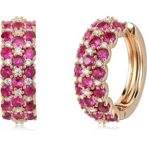 Tianyi-Boucles D'oreilles Pour Femme - En Or D&eacute;licat - L&eacute;g&egrave;res Et Tendance - Boucles D'oreilles Cr&eacute;oles &Eacute;paisses - Hypoallerg&eacute;niques - Plaqu&eacute; Or 18 Carats - Bijou Fantaisie Pour Femmes Et Filles - Neuf