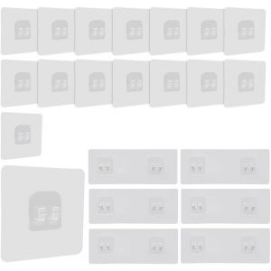 CAUC-Crochets adh&eacute;sifs de rechange-22 pi&egrave;ces Crochets muraux autocollants,pour Salle de Bain Porte-savon Panier de Rangement(6pcs 6 * 15cm,16pcs 7 * 7cm) - Neuf