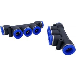 Kalanka-Iqs Lot De 2 Raccords Pneumatiques Multiples, En T, Avec 5 Sorties 10 Mm - Neuf