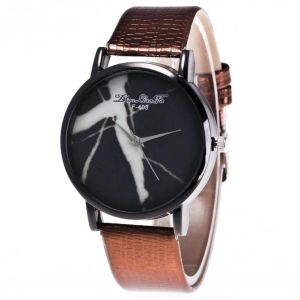 Zhoulianfa À La Mode Unisexe Décontracté Marbré Motif Quartz Montre-Bracelet Montre(Café) - Neuf