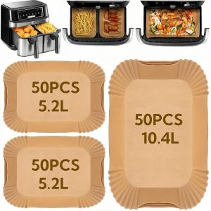 Papier Cuisson Air Fryer 150 Pièces Cuisson,Doublure en Papier Jetable Air Fryer Accessoires For Ninja AF500EU,Papier Cuisson pour Ninja Foodi FlexDrawer Air Fryer 10.4L AF500EU/AF500EUCP - Neuf