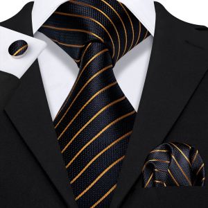 Orange Marron Soie Hommes Cravate Hanky Boutons De Manchette Ensemble Or Café Jacquard Concepteur Cravate Pour Homme Mariage Fête D'affaires-N-5218- - Neuf