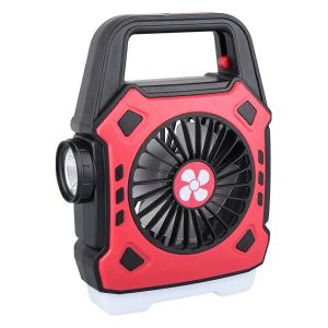 Ventilateur de camping portable avec lumi&egrave;re,chargement USB,lampe suspendue pour tente,rouge - Neuf