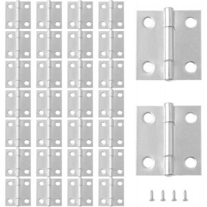 30Pcs Charni&egrave;re Inox Paumelle Charni&egrave;re Connecteurs Charniere Porte &agrave; 4 Trous avec 120 Vis pour La Maison Meubles Mat&eacute;riel Armoire Garde Porte Tiroir,Argent - Neuf