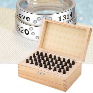 Ensemble de 36 poincons en acier de 6 mm pour lettres et chiffres de l'alphabet - Neuf