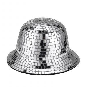 Chapeau De Boule Disco Chapeau &Agrave; Paillettes Blanches Disco Ball Festival Visor Disco Party Hat D&eacute;coration-Yu - Neuf
