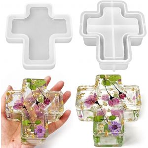 Moule En Silicone Croix, Moule Silicone R&eacute;sine &Eacute;poxy Croix, Moule &Agrave; Bougie, Diy R&eacute;sine &Eacute;poxy Moules, Bricolage Moules En Silicone R&eacute;sine,Id&eacute;al Pour Art, Bougeoir Et Bijoux, D&eacute;coration De La Maison - Neuf