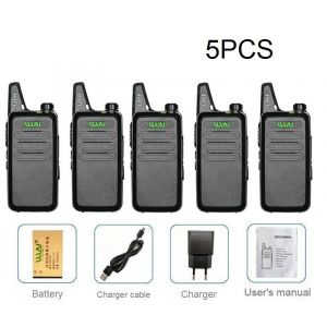 Walkie-talkie Portable WLN KD-C1 5W,1/2/3/4/5/6 pièces,Station Radio amateur CB pour enfants,émetteur-récepteur Radio UHF Rechargeable par USB - Type 5pcs black-EURO - Neuf
