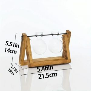 Brittop-User Ini&egrave;re En Verre Pour La D&eacute;coration Int&eacute;rieure,Station De Propagation,Vases De Plantes Hydroponiques En Bois,Terrarium T1 Pour Plantes,D&eacute;coration De Chambre.B. - Neuf