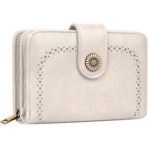 CAUC-Portefeuille Femme Vintage en Simili Cuir - Porte Monnaie Zipp&eacute; avec 16 Cartes et RFID Blocage - Portefeuille Moyen Cadeau &Eacute;l&eacute;gant pour Femme (Coffret Cadeau Inclus) - Neuf