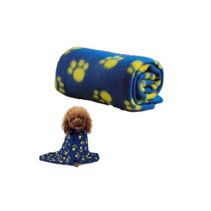 Couverture Polaire Pour Chiens Et Chats - 100 X 70 Cm, Lavable En Machine, Motif Empreintes De Pattes - Neuf