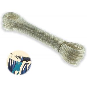 KALANKA-Corde &agrave; linge de 20 m - Extra solide - Avec noyau en acier - Corde &agrave; linge flexible - Ind&eacute;chirable et r&eacute;sistante &agrave; la rouille - Pour l'int&eacute;rieur et l'ext&eacute;rieur - Neuf