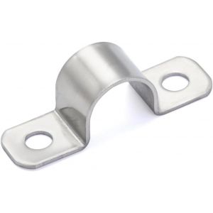 20 Pièce Clips Câble 2 Trous fixation pour tube Acier inoxydable 304 accroche cable taille mini fixation câble électrique pour la fixation des fils Ø 6 mm - Neuf